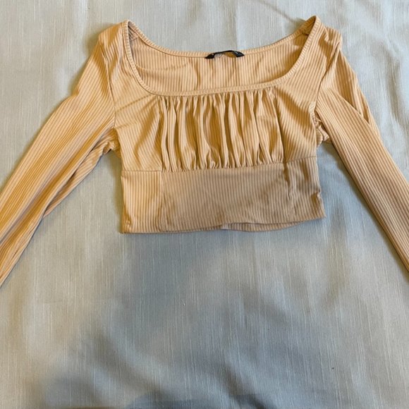 Tan Ruffled Top - Picture 2 of 3